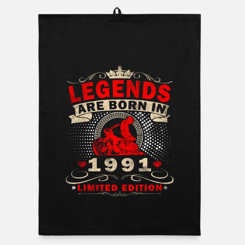 35. Geburtstag Geschenk Motorradfahrer 1991 Organic Geschirrtuch