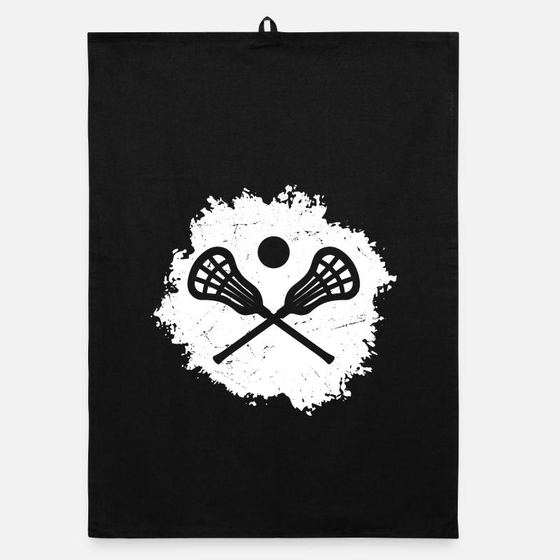 Lacrosse rétro vintage - Torchon bio - noir