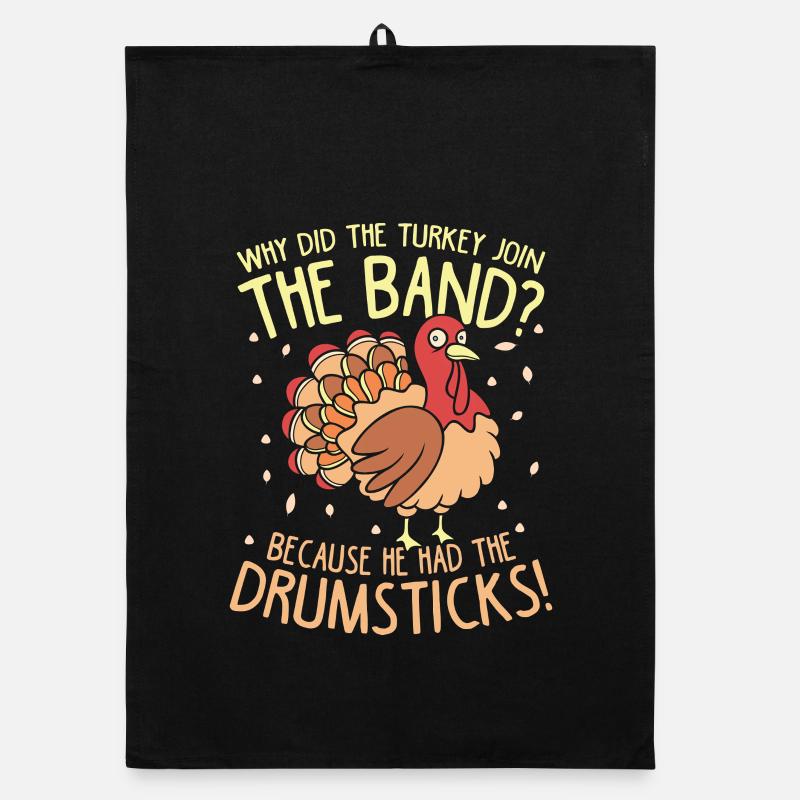 Truthahn in der Band: Drumsticks-Witz Organic Geschirrtuch