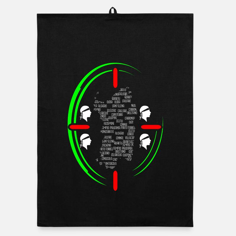 Quattro mori souvenir t-shirt Sardinia with map Organic dish towel