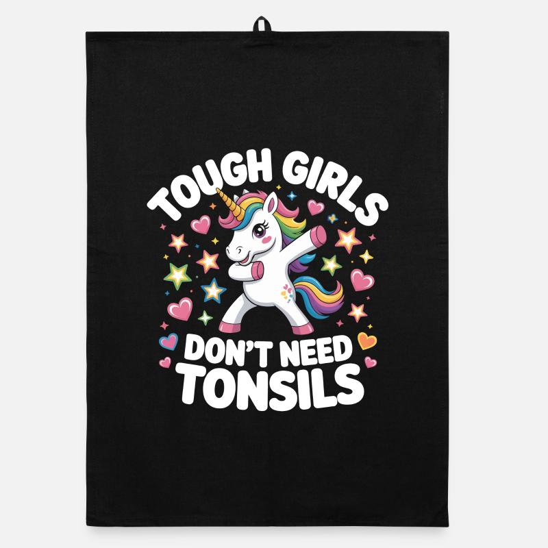 Unicornen Dance: Strong Girls Without Tonsils Organic dish towel