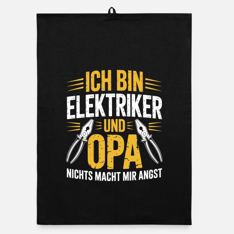 Ich bin Elektriker und Opa  Organic Geschirrtuch