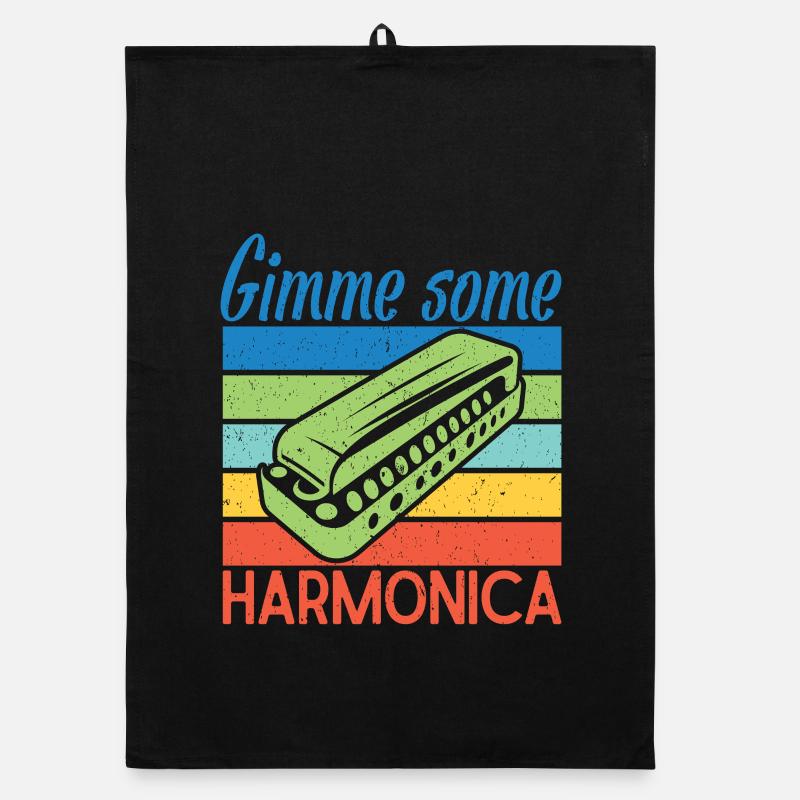 Funny Harmonica Player Gimme Some Harmonica Organic dish towel