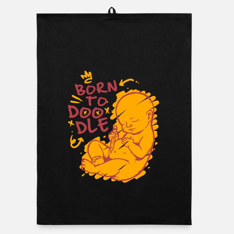 Doodle Doodle Drawing Organic dish towel