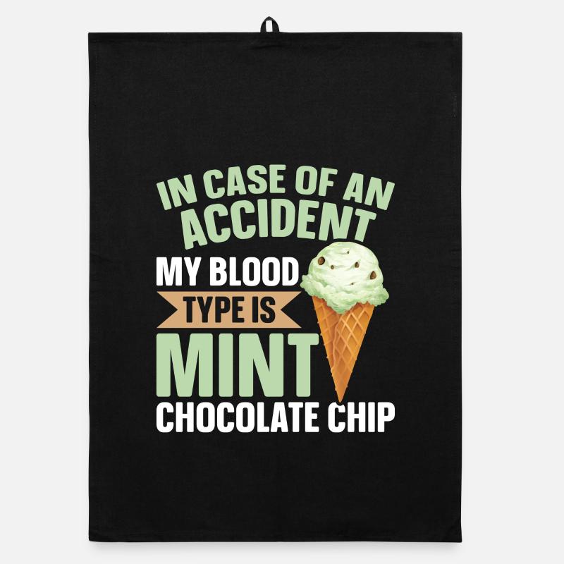 Mint Chocolate Chip Flavour Waffle Cone Mint Organic dish towel