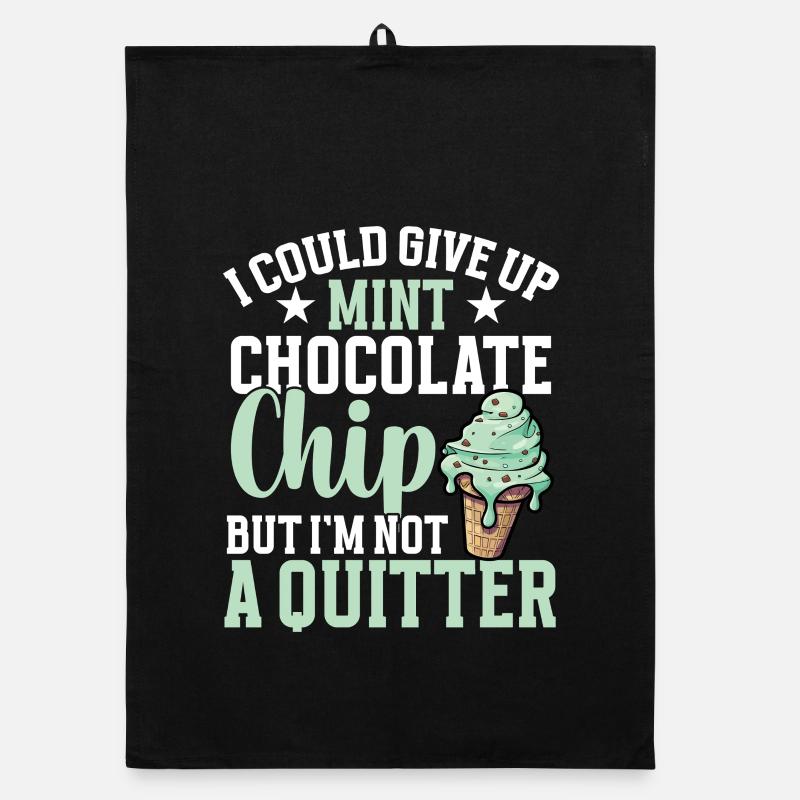 Mint Chocolate Chip Scoop Cream Flavor Mint Organic dish towel