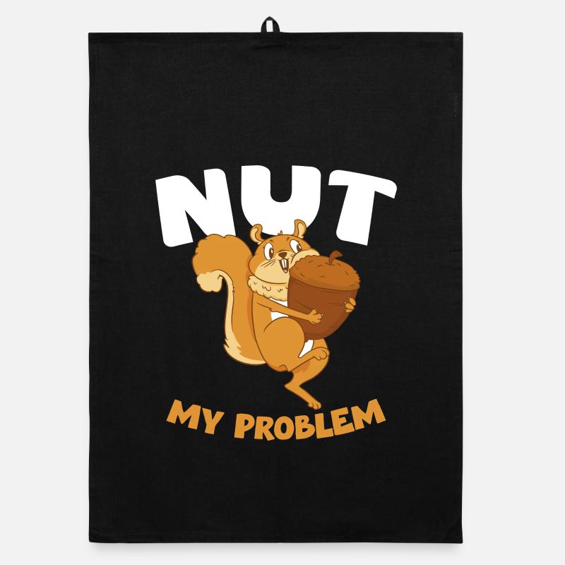NUT MY PROBLEM Squirrel Organic dish towel