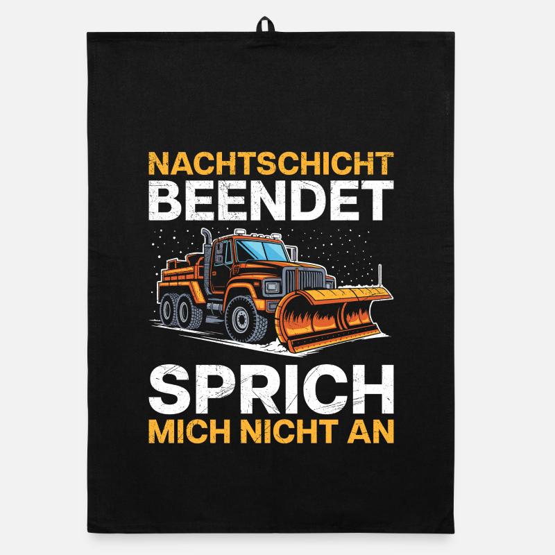 Winter service NIGHT SHIFT FINISHED Fun Organic dish towel