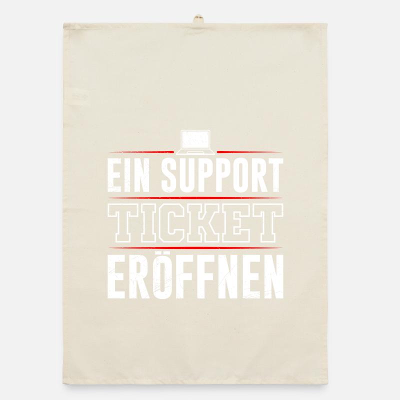 Codeur OUVRE UN TICKET DE SUPPORT DRÔLE Torchon bio