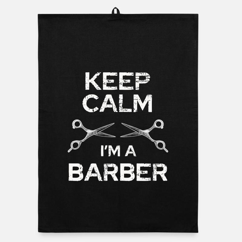 Keep Calm Barber Ich Bin Friseur Organic Geschirrtuch