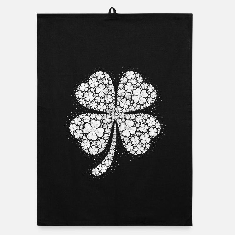 Four-leaf dot design clover Organic dish towel