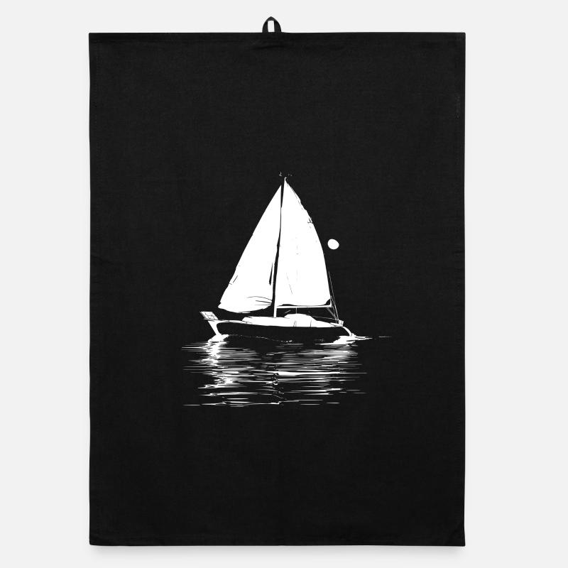 Segelboot Grafik Organic Geschirrtuch
