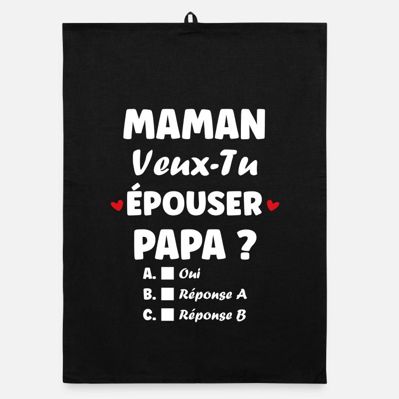 Mama, willst du Papa heiraten? Organic Geschirrtuch