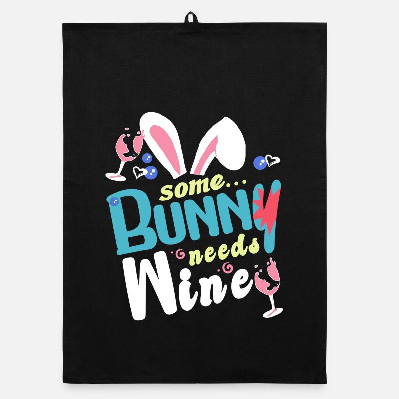 Some rabbit needs some wine Organic dish towel
