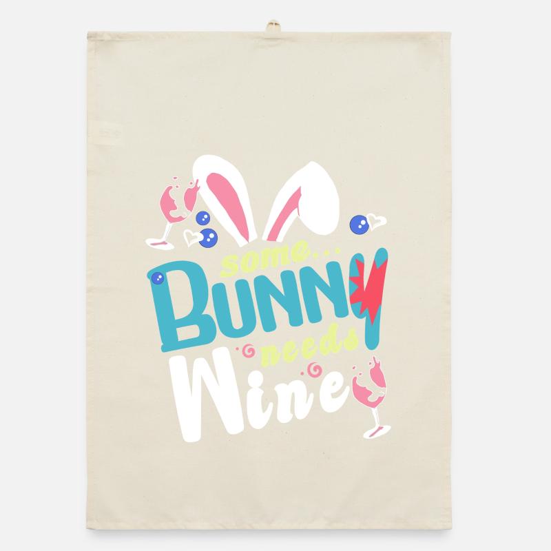 Some rabbit needs some wine Organic dish towel