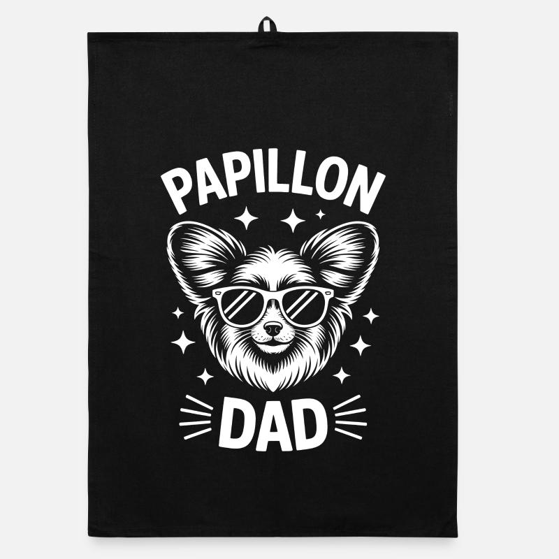 Papillon Sprüche Hunde Lustiges Papillon Geschenk  Organic Geschirrtuch