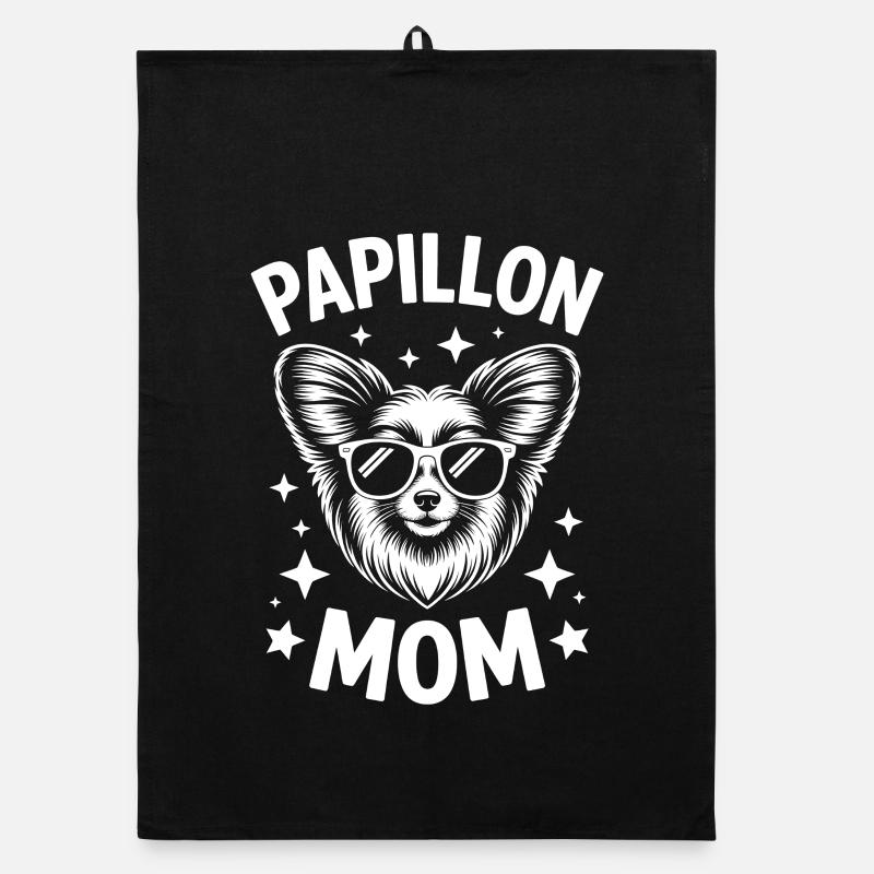 Papillon Sprüche Hunde Lustiges Papillon Geschenk  Organic Geschirrtuch