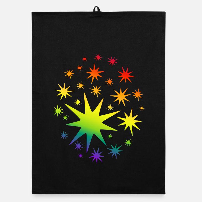 Colorful Stars Rainbow Gradient Organic dish towel