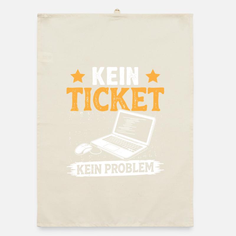 Ordinateur de nerd PAS DE TICKET PAS DE PROBLÈME DRÔLE Torchon bio