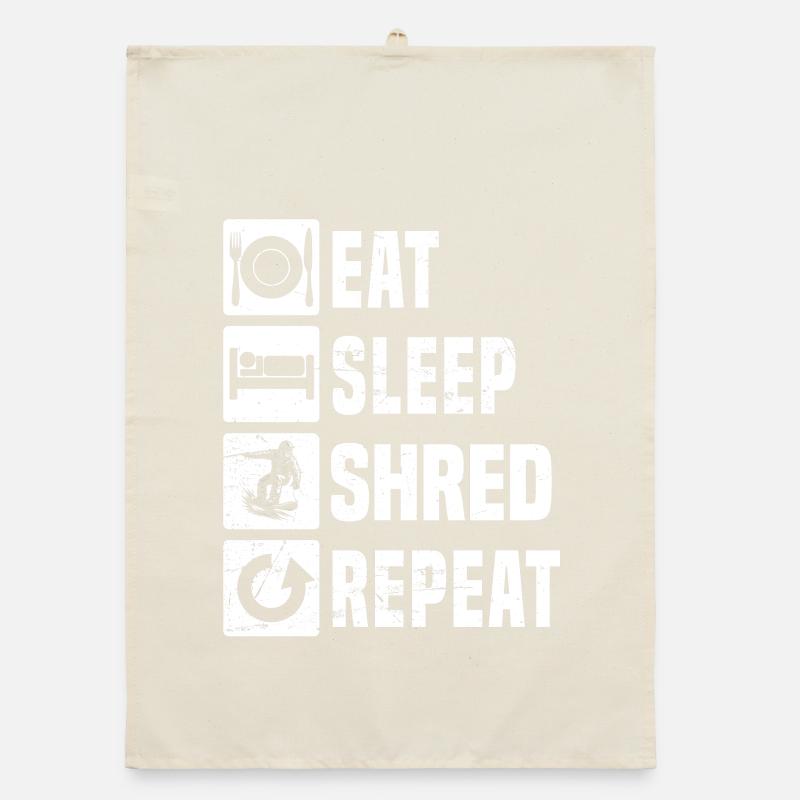 Message de snowboard clair Torchon bio