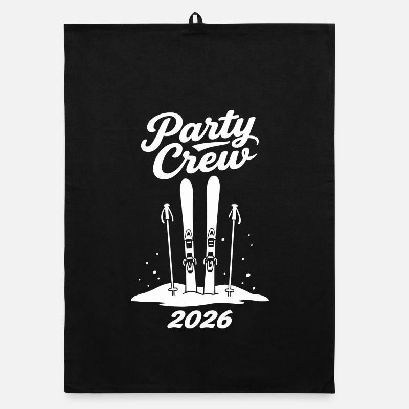 Party Crew 2026 Skiing Après-Ski Group Organic dish towel