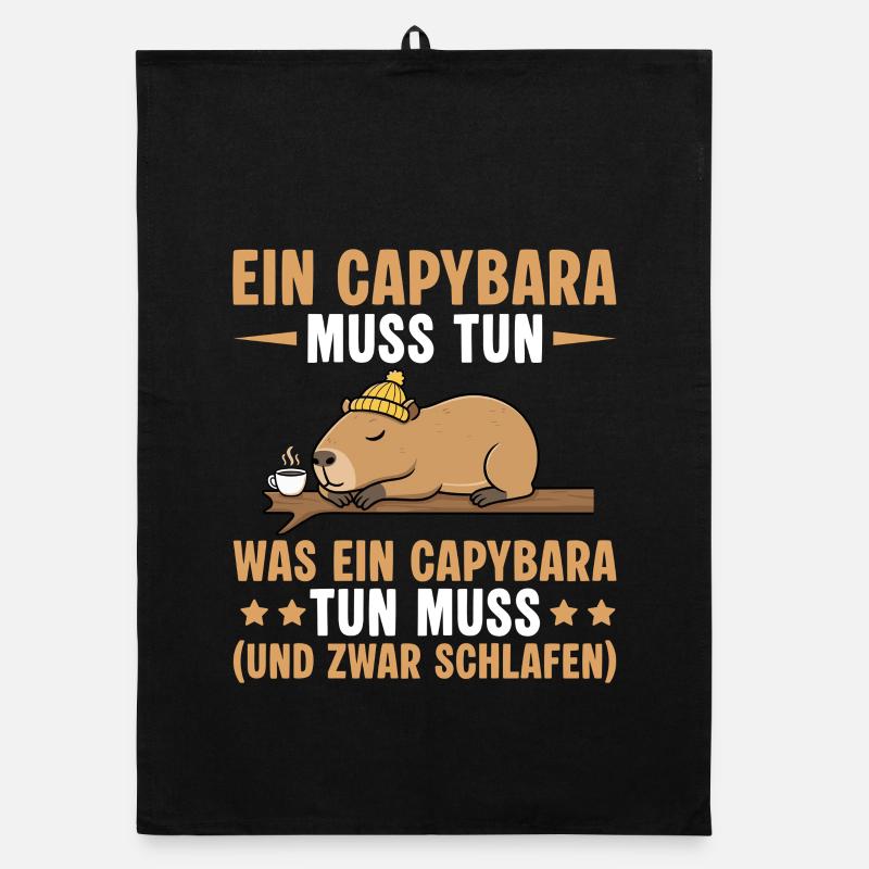 Capybara doit dormir - Drôle de diction de bureau Torchon bio