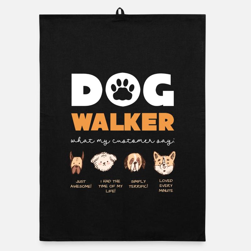 Dog Walker Quotes Collection Organic dish towel