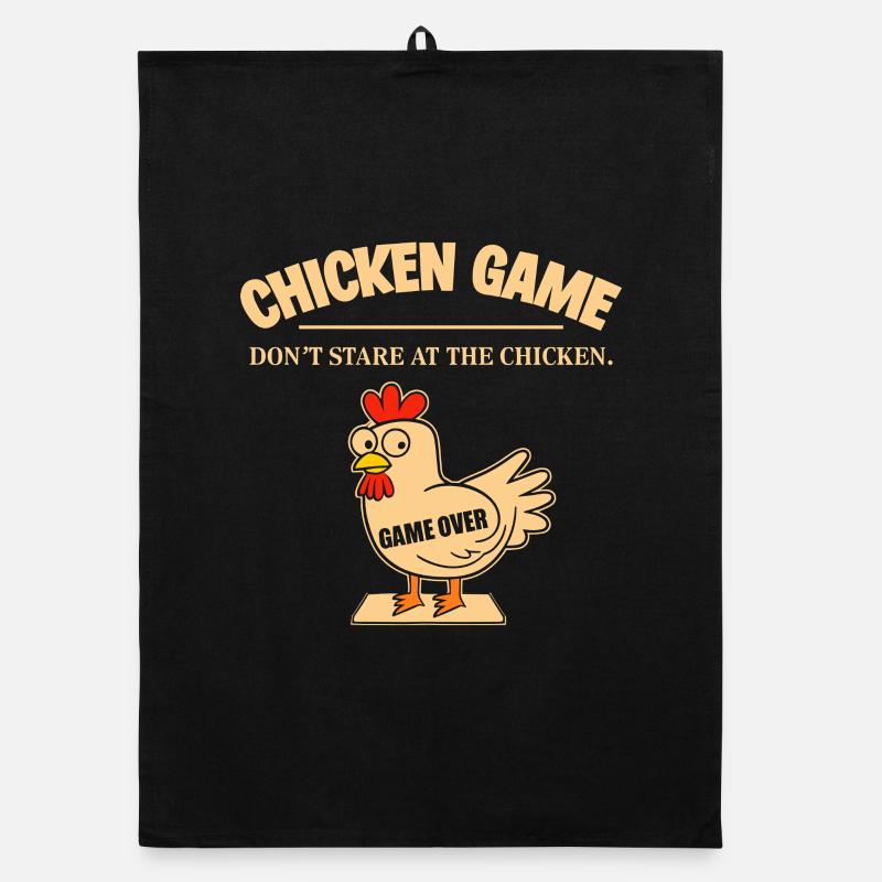 Chicken Game Over Cartoon Humor Organic dish towel