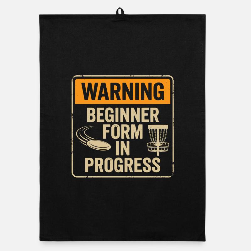 Warning Beginner Form – Disc Golf Warnschild Organic Geschirrtuch