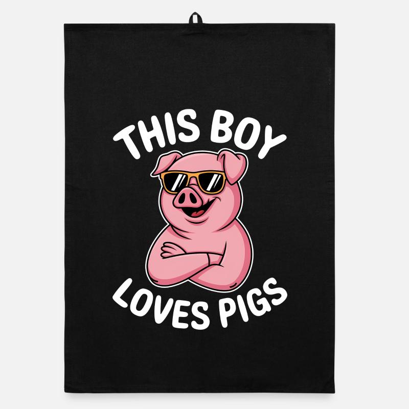 Dictons de cochons Cadeau drôle de cochons Torchon bio