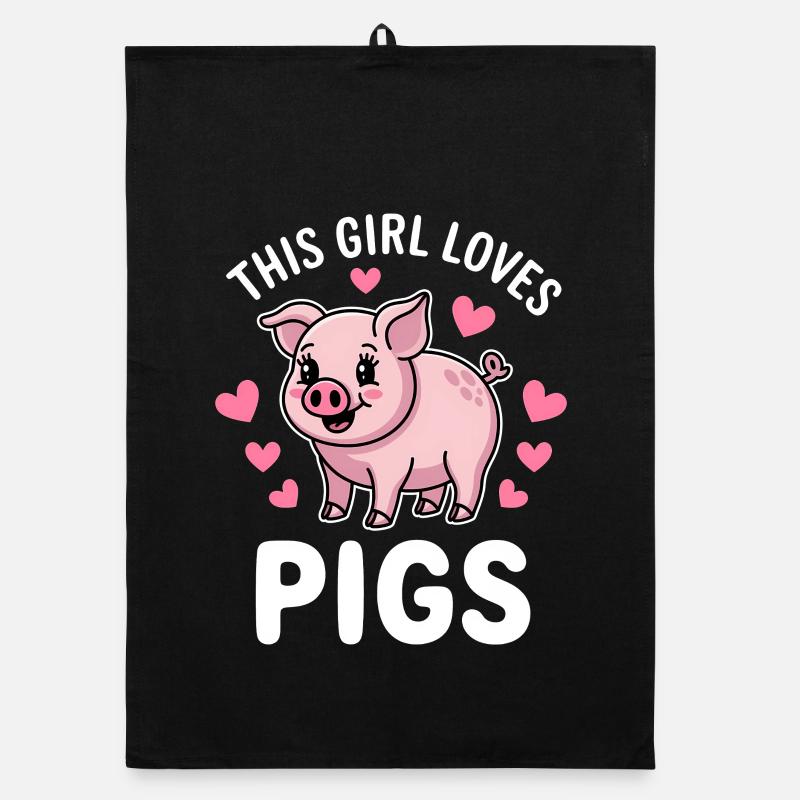 Dictons de cochons Cadeau drôle de cochons Torchon bio