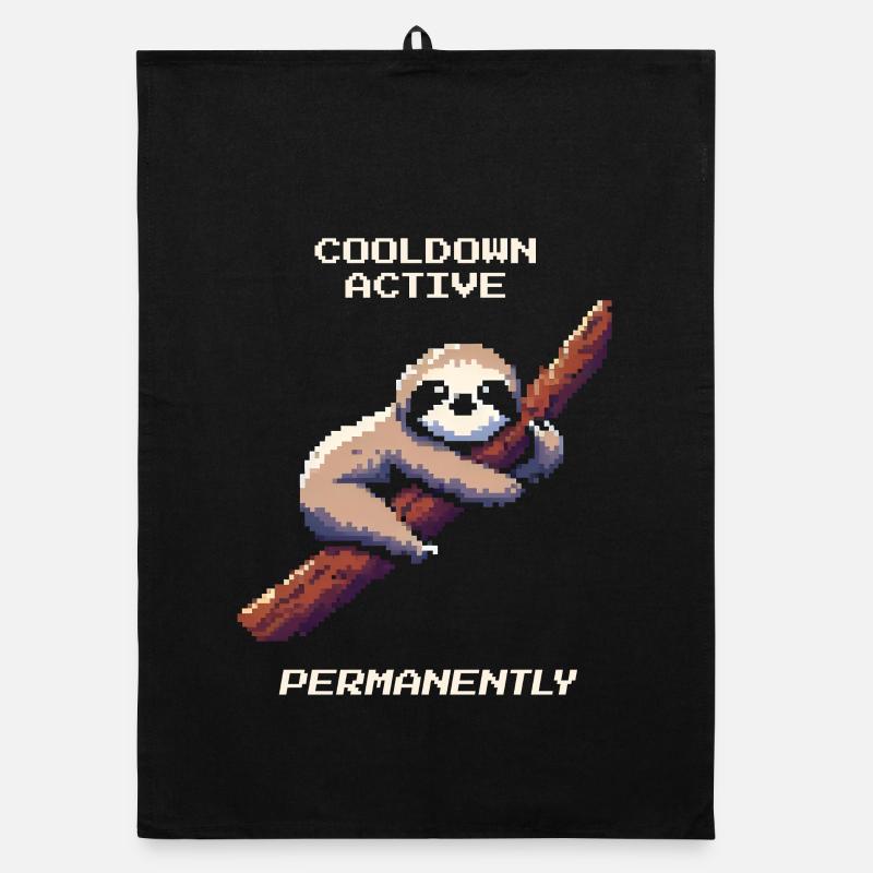 Cooldown active | Sloth Gamer Humor Organic dish towel