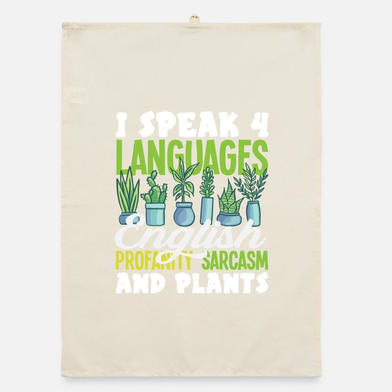 Sprich 4 Sprachen Englisch Sarkasmus Organic Geschirrtuch