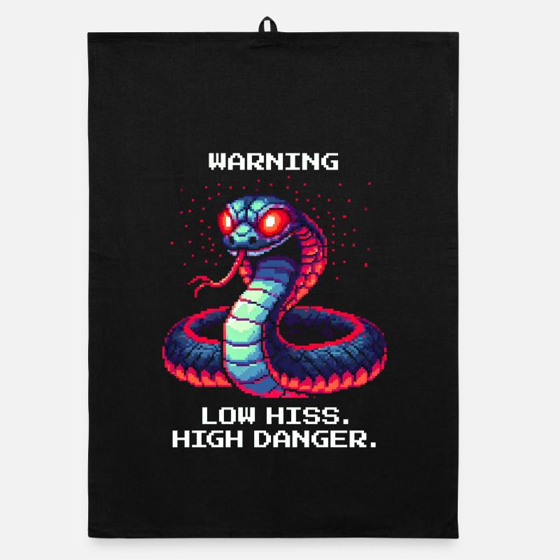 Low Hiss High Danger | Warnung Schlange Organic Geschirrtuch