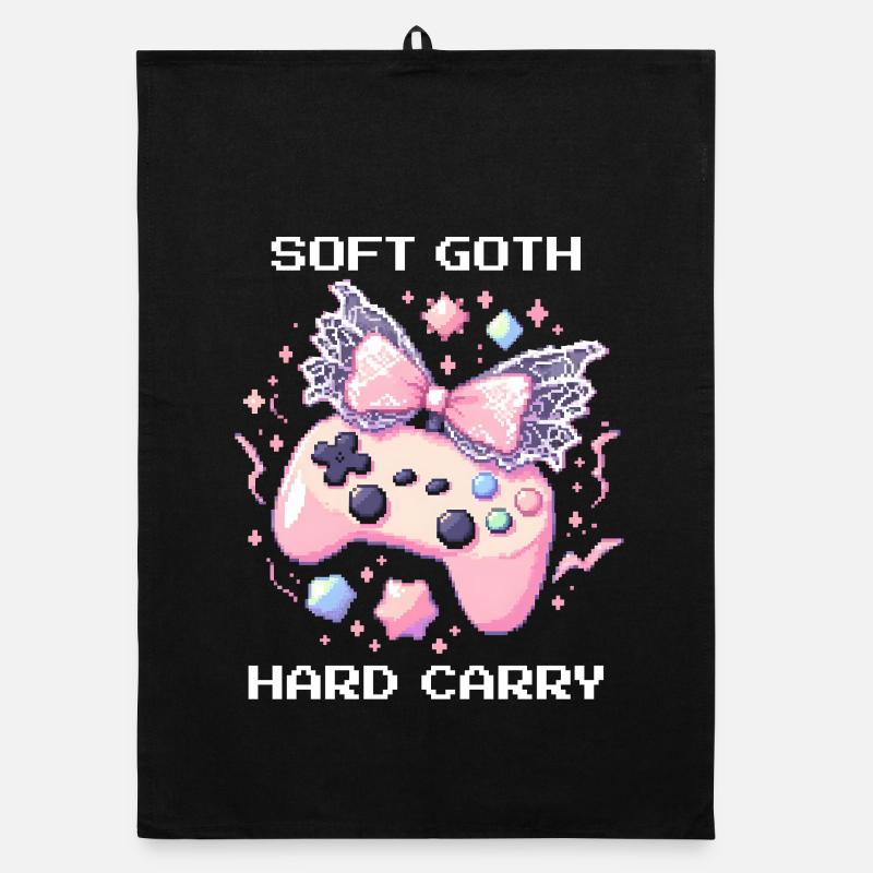 Hard Carry Goth Doux | Sombre et mignon Torchon bio