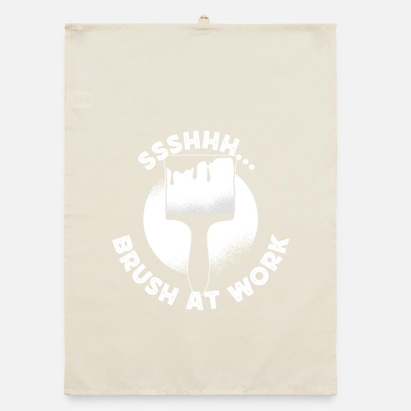 Funny Art Painter Brush At Work Drawing Gift Organic Geschirrtuch