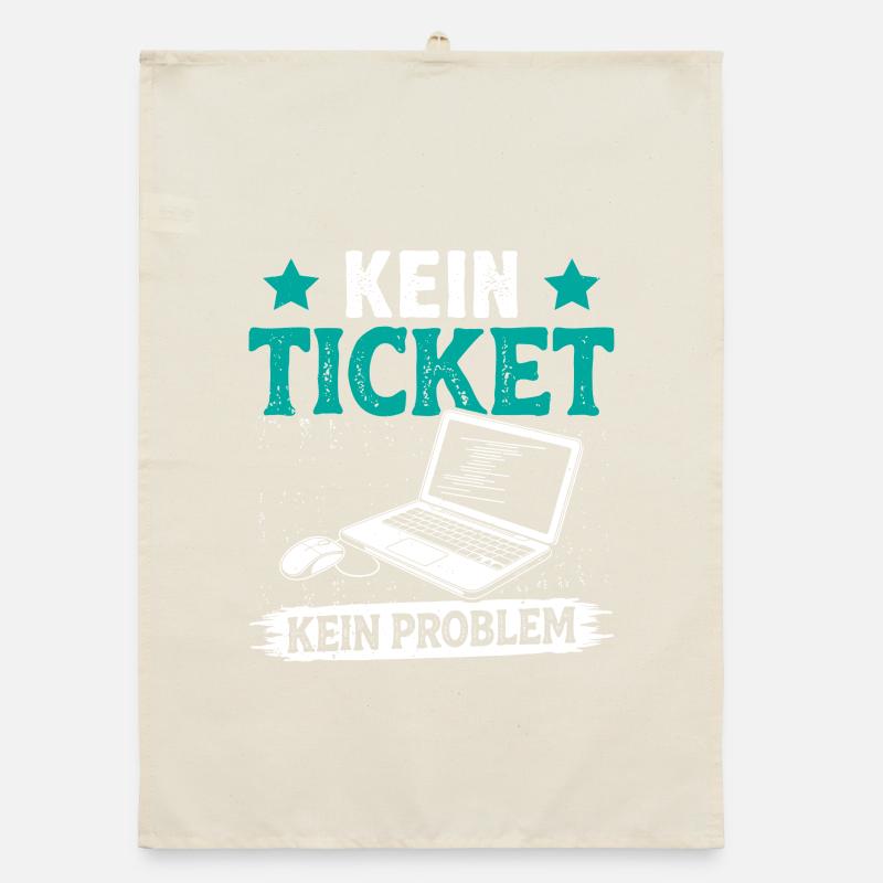 Ordinateur de nerd PAS DE TICKET PAS DE PROBLÈME DRÔLE Torchon bio