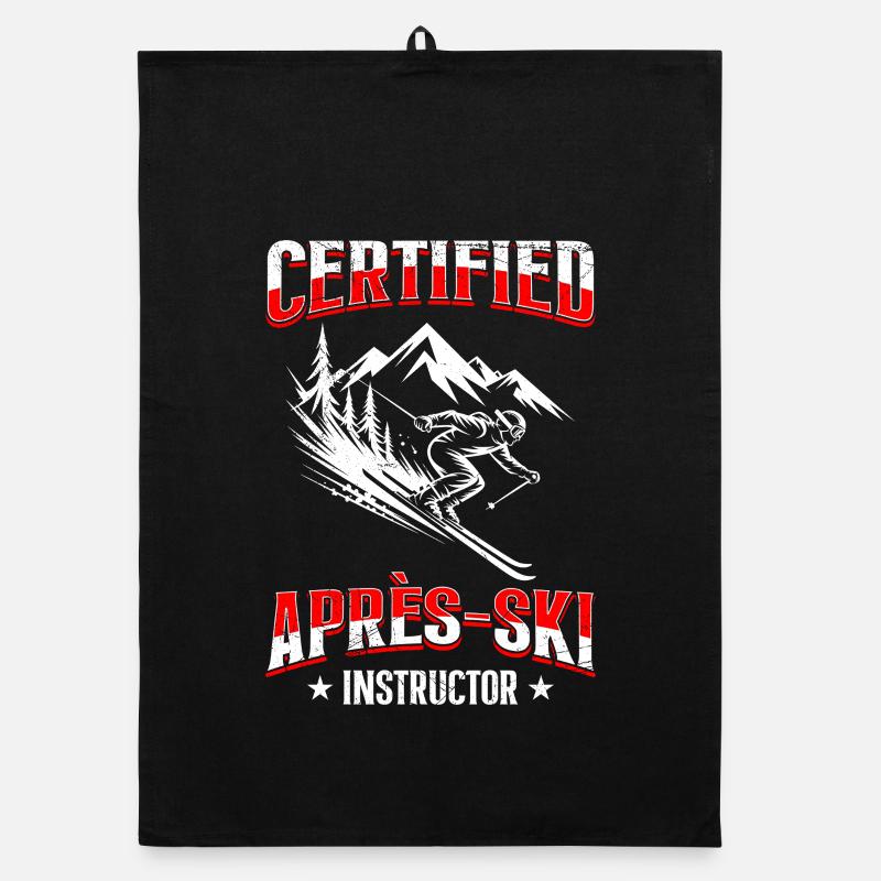 Skifahren CERTIFIED APRES-SKI INSTRUCTOR LUSTIG Organic Geschirrtuch