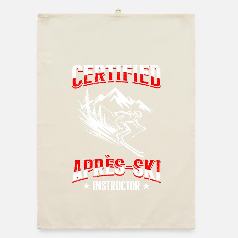 Skiing CERTIFIED APRÈS-SKI INSTRUCTOR FUNNY Organic dish towel