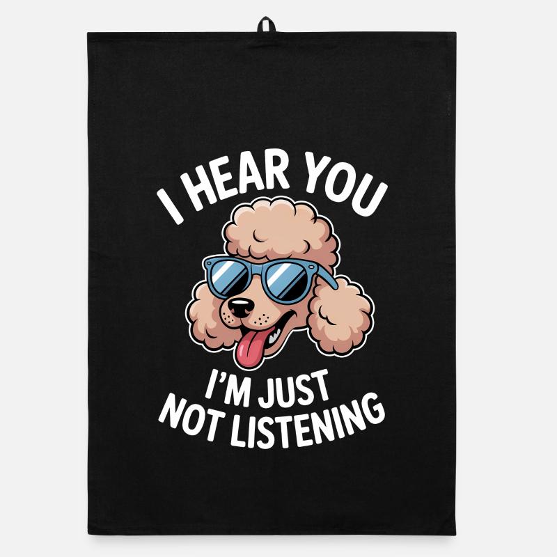 Paroles de caniche Caniche Cadeau drôle de caniche Torchon bio