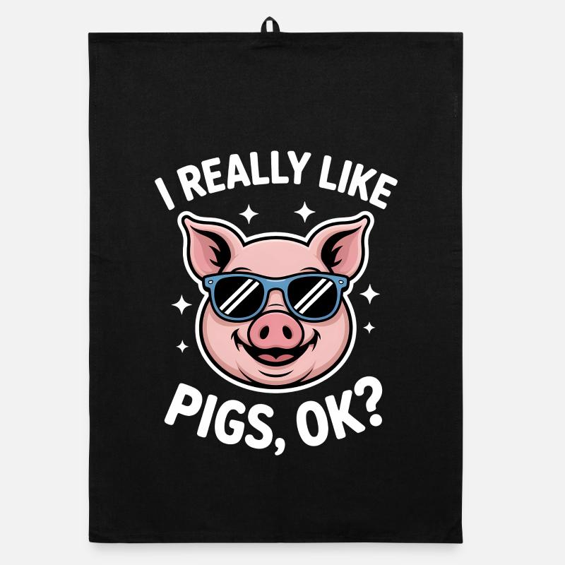 Dictons de cochons Cadeau drôle de cochons Torchon bio