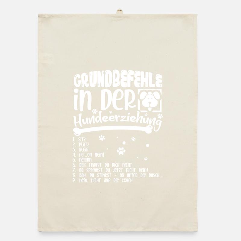 Commandes de base du motif du chien dressé Torchon bio