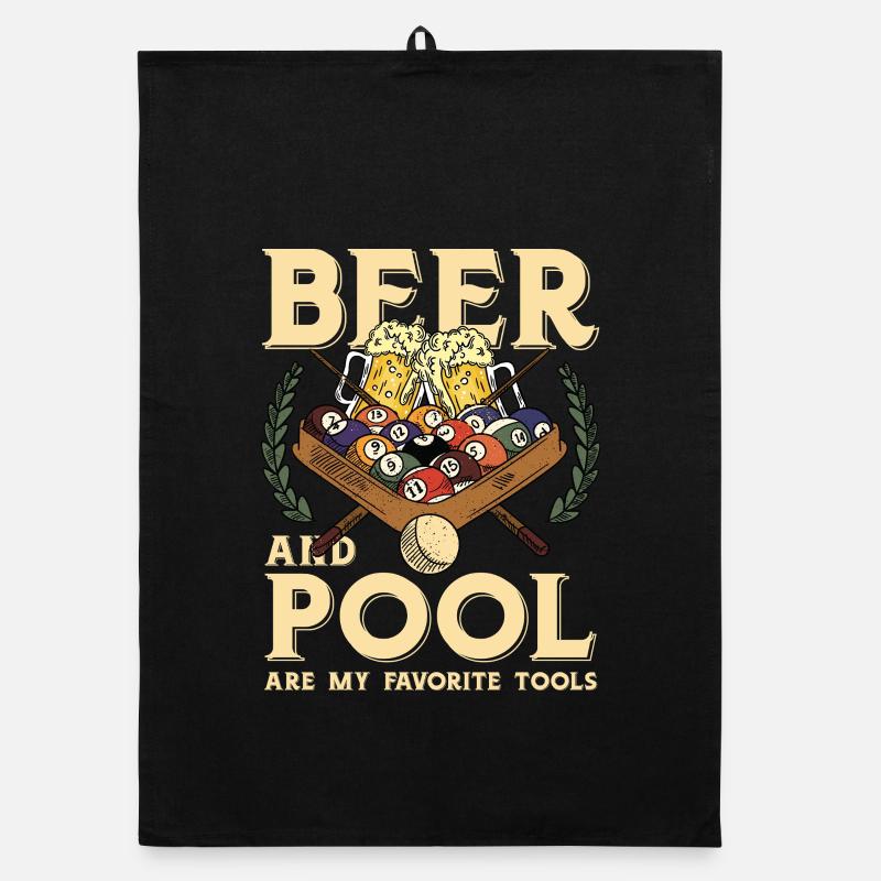 Beer and pool – favorite tools Organic dish towel