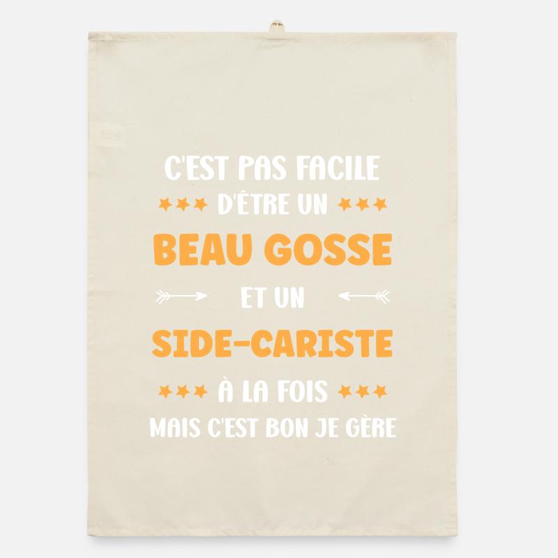 Handsome guy and sidecar driver Organic dish towel