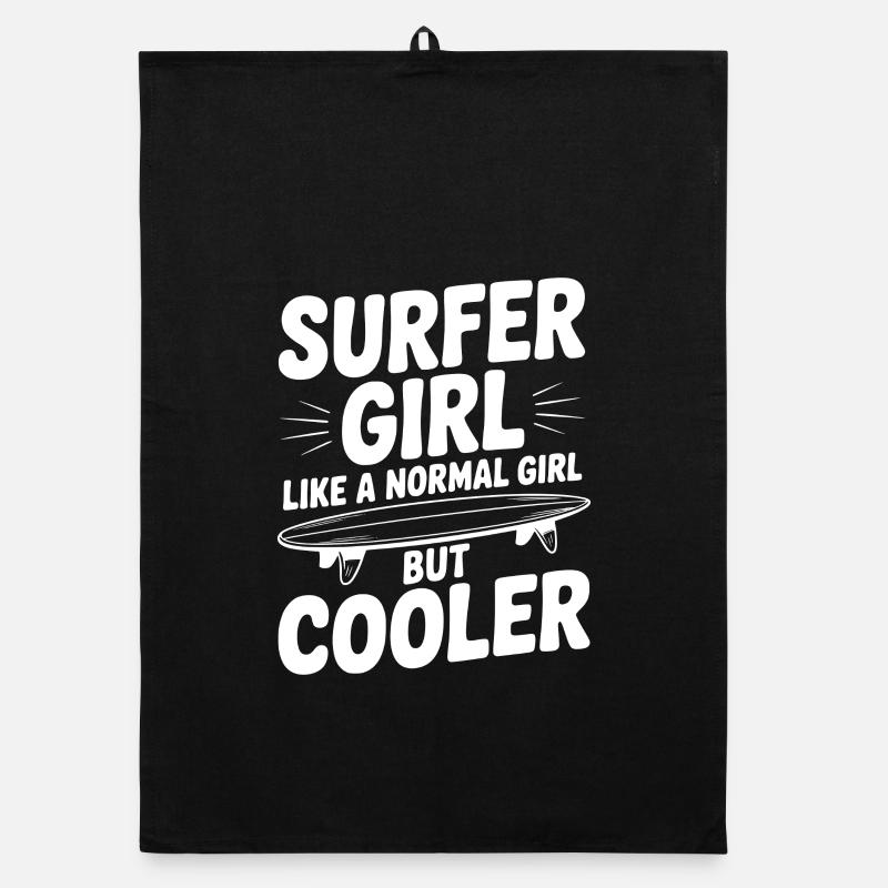 Surfeuse comme une fille normale, mais plus cool Torchon bio