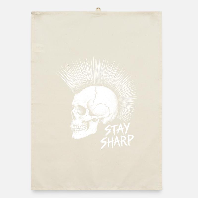 Stay Sharp Punk Skull – Conception du Crâne Iroquois Torchon bio