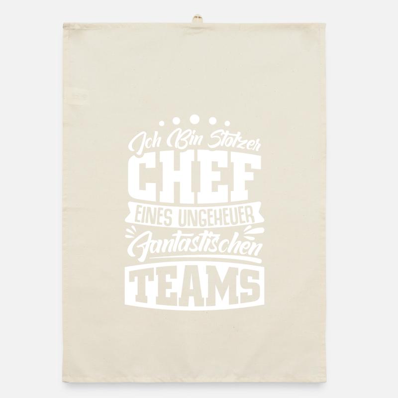 Stolzer Chef Chef Mann Abteilungsleiter Teamchef Organic Geschirrtuch