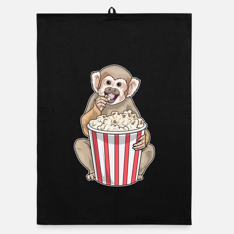 Popcorn Singe - Torchon bio - noir