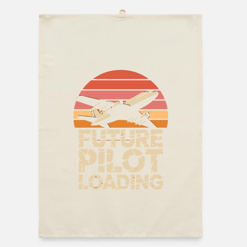 Future Pilot Loading Airplane Retro Torchon bio