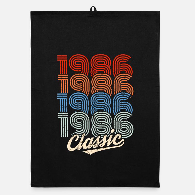 1986 Classic Retro Neon Organic Geschirrtuch
